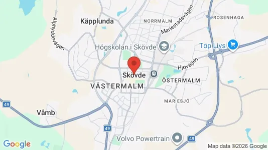 Rooms for rent i Skövde - kort over placeringen