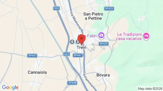 Apartments for rent i Trevi - kort over placeringen