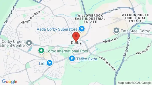 Apartments for rent i Corby - Northamptonshire - kort over placeringen