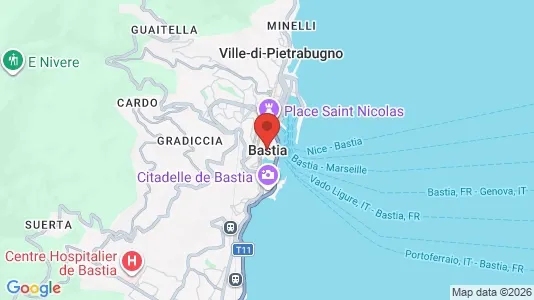 Apartments for rent i Bastia - kort over placeringen