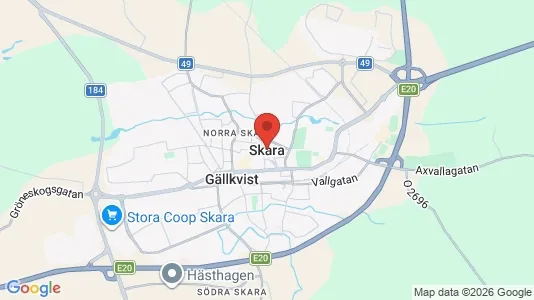 Rooms for rent i Skara - kort over placeringen