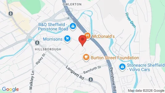 Rooms for rent i Sheffield - South Yorkshire - kort over placeringen