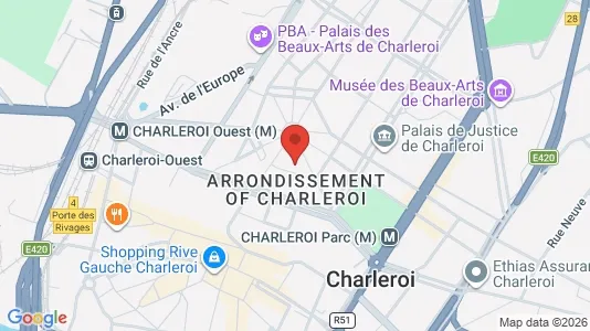 Apartments for rent i Charleroi - kort over placeringen