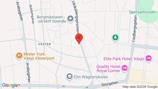 Apartments for rent i Växjö - kort over placeringen