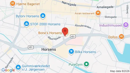 Apartments for rent i Horsens - kort over placeringen
