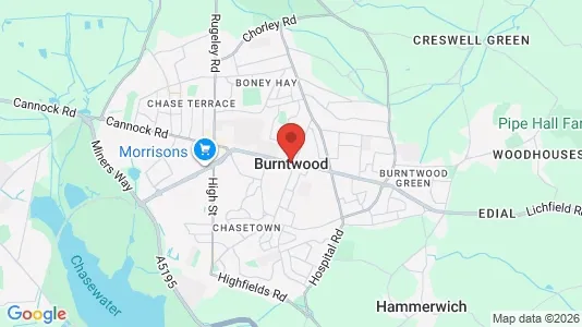 Apartments for rent i Burntwood - Staffordshire - kort over placeringen