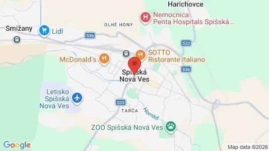 Apartments for rent i Spišská Nová Ves - kort over placeringen