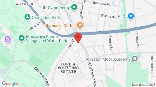 Apartments for rent i Derby - Derbyshire - kort over placeringen