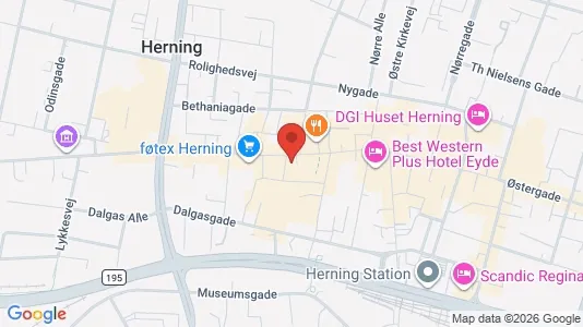 Apartments for rent i Herning - kort over placeringen