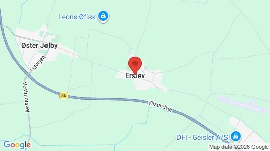 Houses for rent i Erslev - kort over placeringen