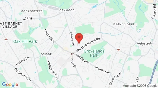 Apartments for rent i London N14 - kort over placeringen