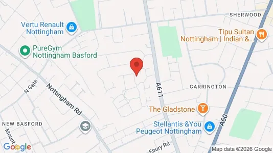 Apartments for rent i Nottingham - Nottinghamshire - kort over placeringen