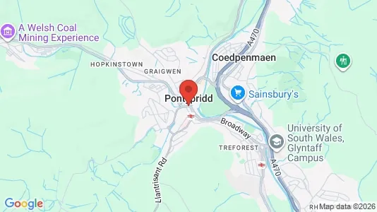 Rooms for rent i Pontypridd - Mid Glamorgan - kort over placeringen