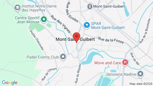 Apartments for rent i Mont-Saint-Guibert - kort over placeringen