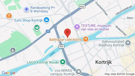 Apartments for rent i Kortrijk - kort over placeringen