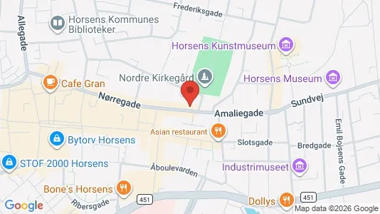 Apartments for rent i Horsens - kort over placeringen