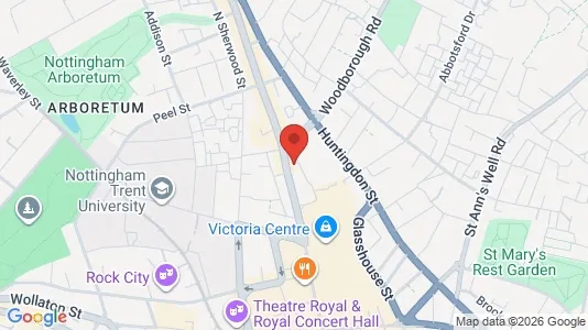 Apartments for rent i Nottingham - Nottinghamshire - kort over placeringen