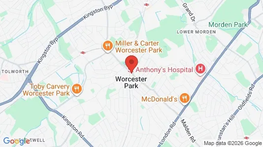 Apartments for rent i Worcester Park - Surrey - kort over placeringen