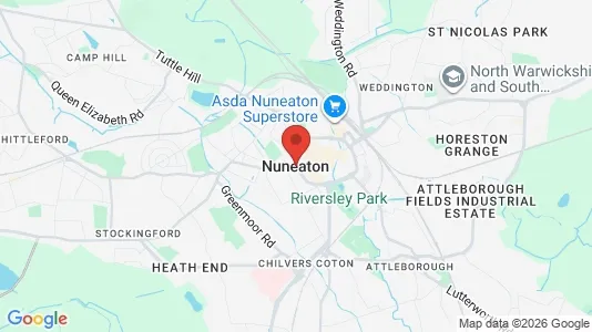 Apartments for rent i Nuneaton - Warwickshire - kort over placeringen