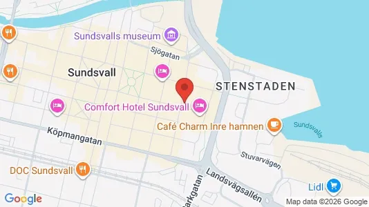 Apartments for rent i Sundsvall - kort over placeringen