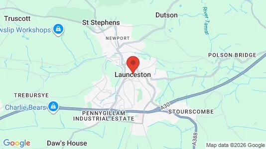 Apartments for rent i Launceston - Cornwall - kort over placeringen