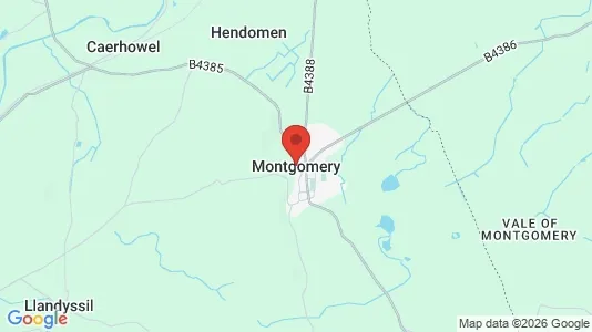 Rooms for rent i Montgomery - Powys - kort over placeringen