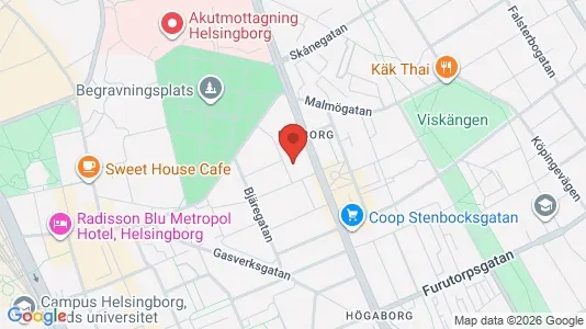 Apartments for rent i Helsingborg - kort over placeringen
