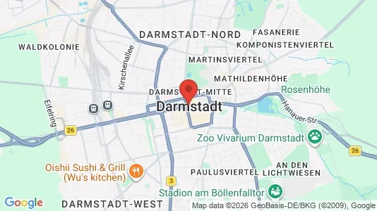 Houses for rent i Darmstadt - kort over placeringen