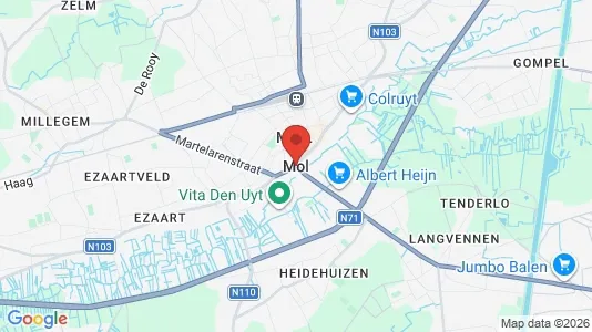 Apartments for rent i Mol - kort over placeringen