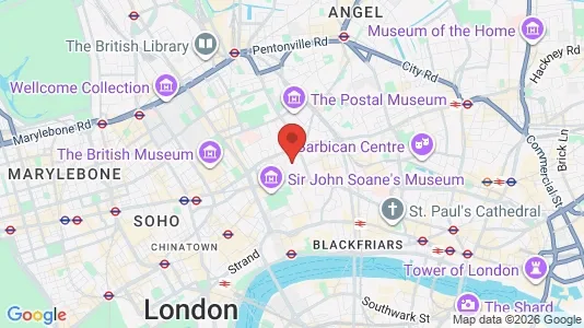 Apartments for rent i London WC1R - kort over placeringen