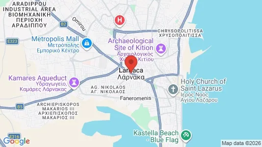 Apartments for rent i Larnaca - kort over placeringen