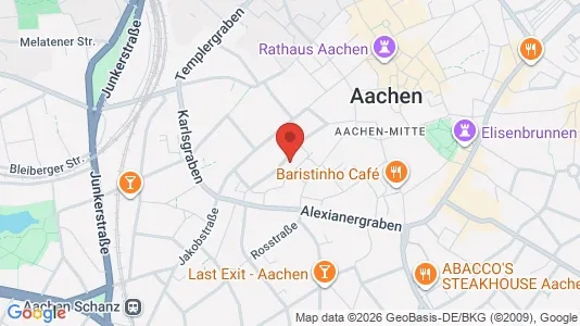 Apartments for rent i Aachen - kort over placeringen