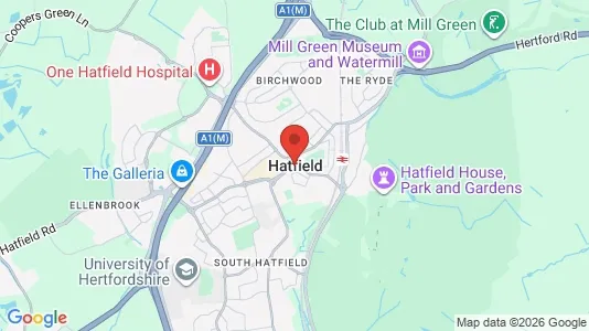 Rooms for rent i Hatfield - Hertfordshire - kort over placeringen