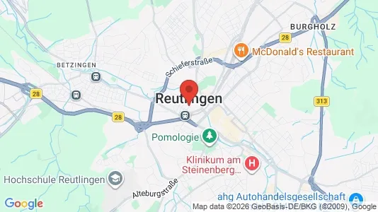 Apartments for rent i Reutlingen - kort over placeringen