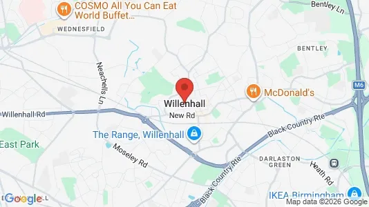 Rooms for rent i Willenhall - West Midlands - kort over placeringen