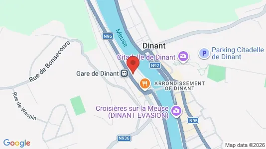 Apartments for rent i Dinant - kort over placeringen