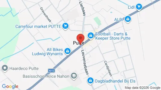Apartments for rent i Putte - kort over placeringen
