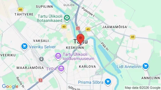 Apartments for rent i Tartu - kort over placeringen