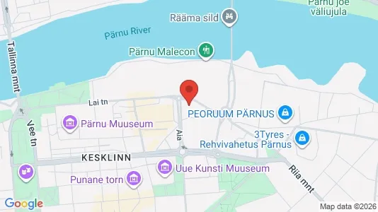 Apartments for rent i Pärnu - kort over placeringen