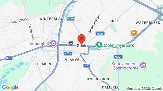 Apartments for rent i Genk - kort over placeringen