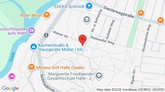 Apartments for rent i Halle (Saale) - kort over placeringen