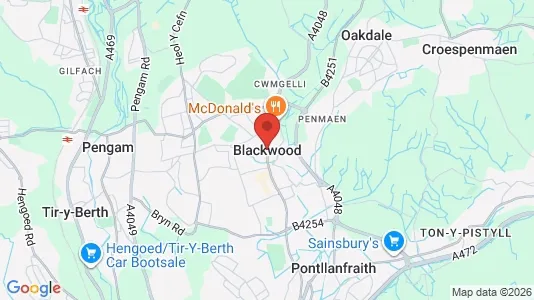 Rooms for rent i Blackwood - Gwent - kort over placeringen