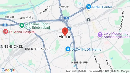 Apartments for rent i Herne - kort over placeringen