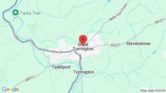Apartments for rent i Torrington - Devon - kort over placeringen