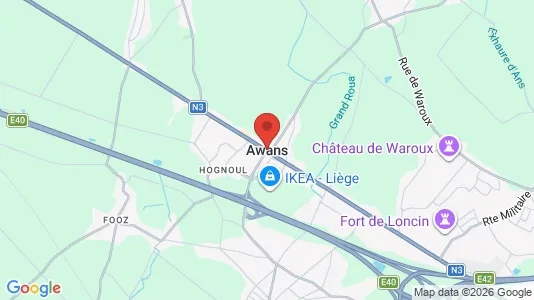 Apartments for rent i Awans - kort over placeringen