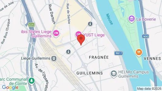 Apartments for rent i Luik - kort over placeringen