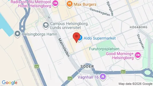 Apartments for rent i Helsingborg - kort over placeringen