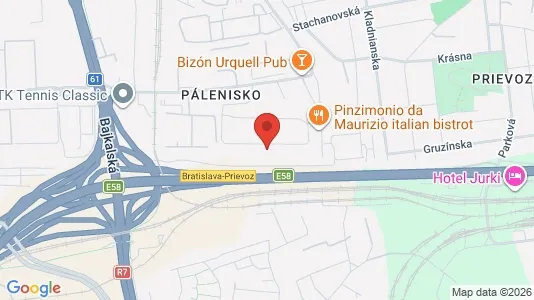 Apartments for rent i Bratislava Ružinov - kort over placeringen