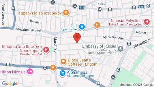 Apartments for rent i Nicosia Egkomi - kort over placeringen