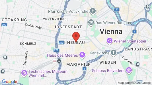 Apartments for rent i Wien Neubau - kort over placeringen